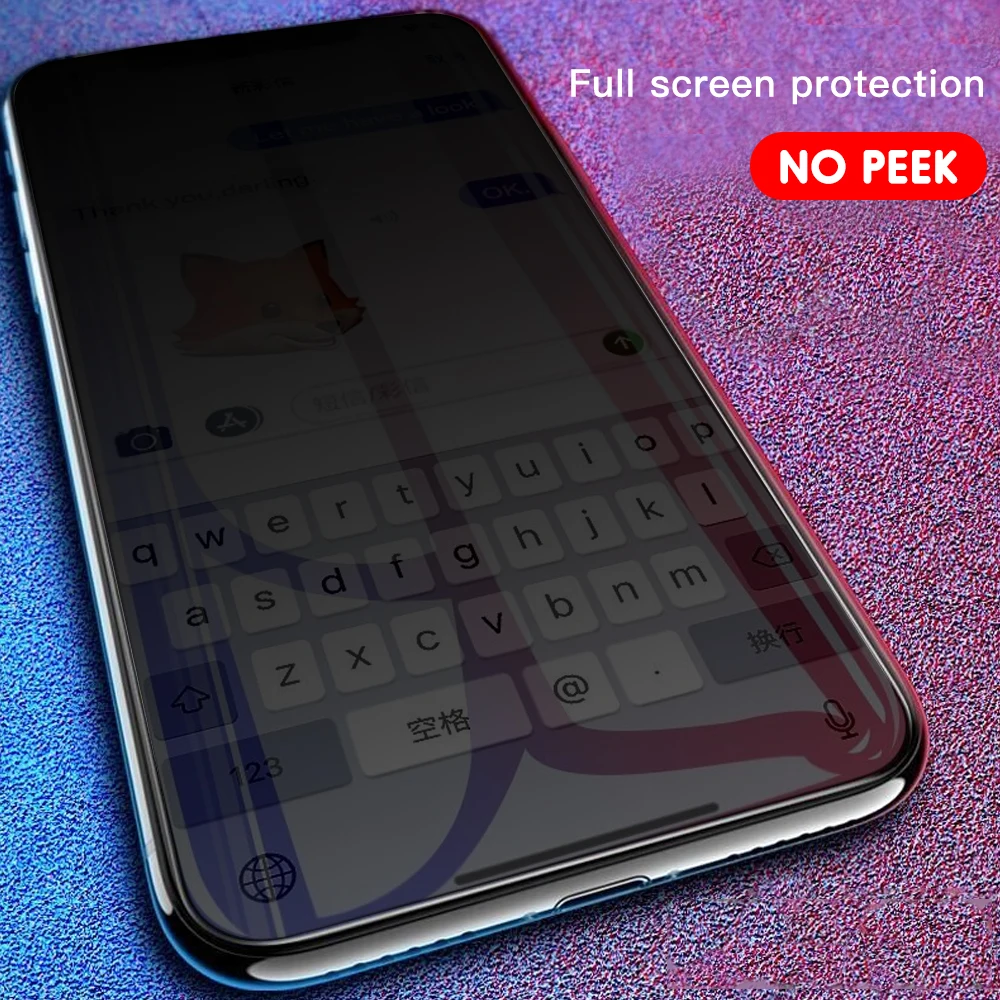 Антишпионское закаленное стекло для iPhone 7 6 S 8 Plus X XS Max XR Защитная пленка экрана 10