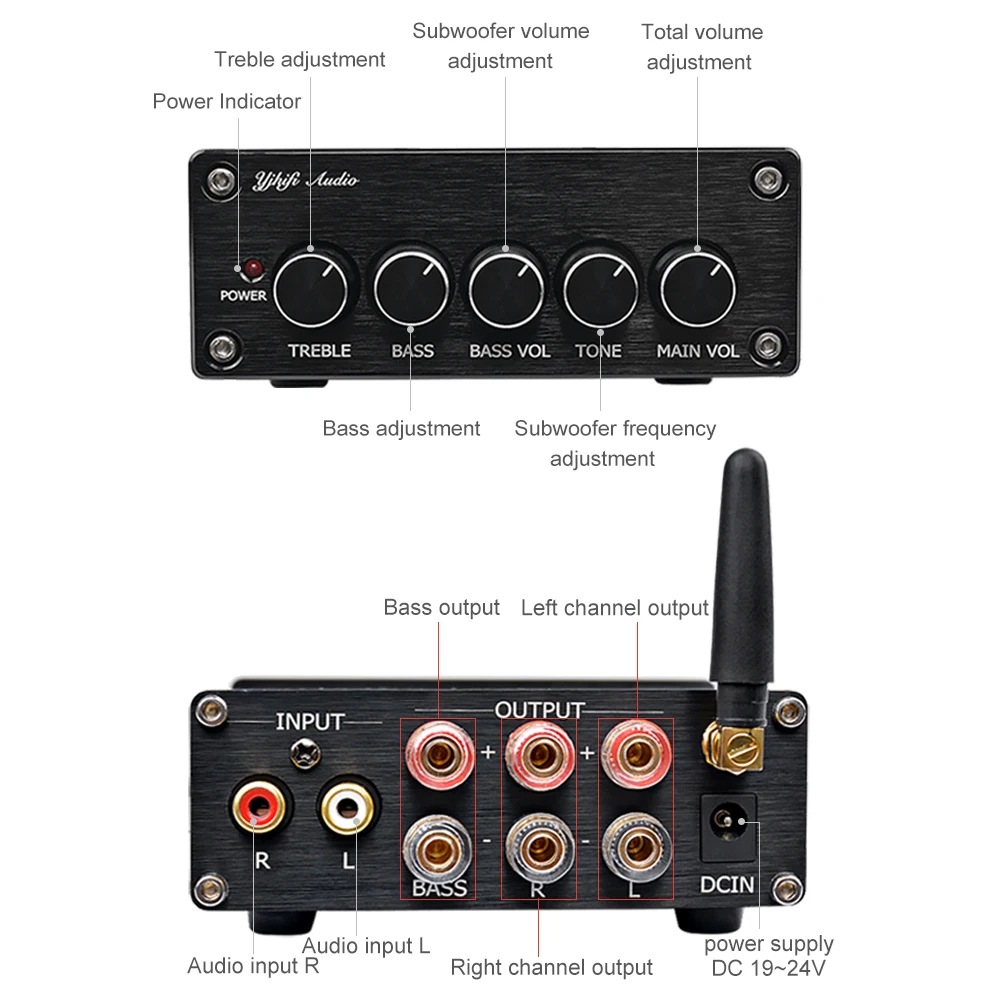 AIYIMA Mini Amplificador Bluetooth 5 0 усилитель мощности сабвуфера 2 1 TPA3116 Класс D Цифровой Hifi Fever