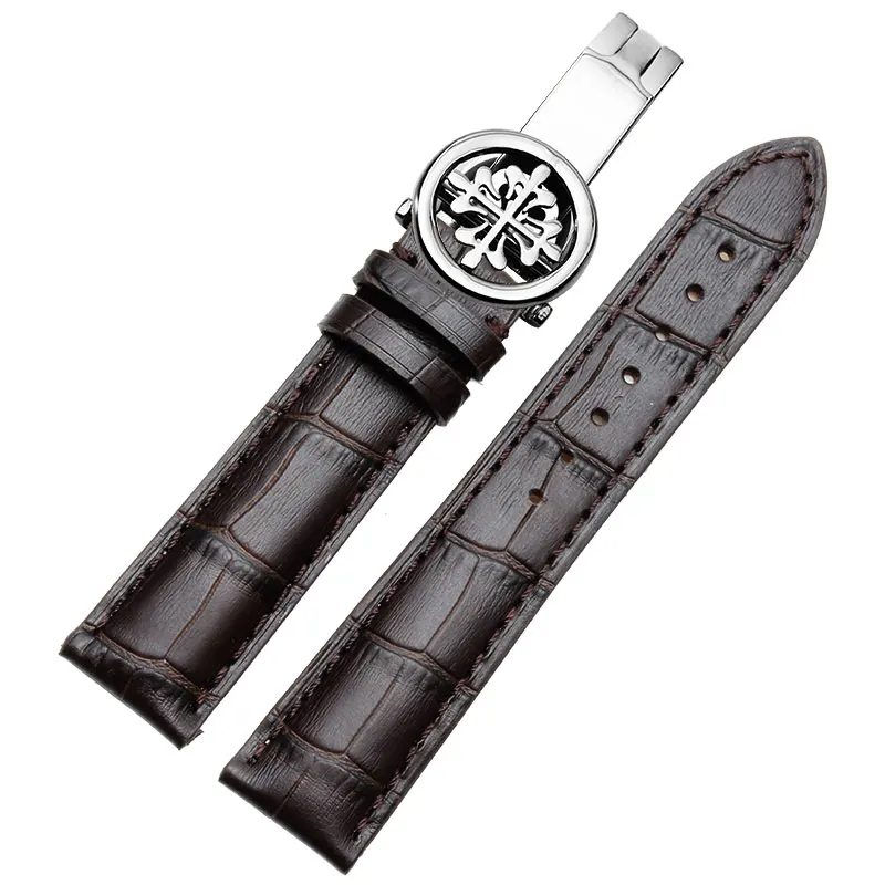 Ремешок для часов 20 мм, 22 мм, 21 мм, чехол для часов Patek philpe, складная Пряжка, серебро, розовое золото - Цвет ремешка: Серый