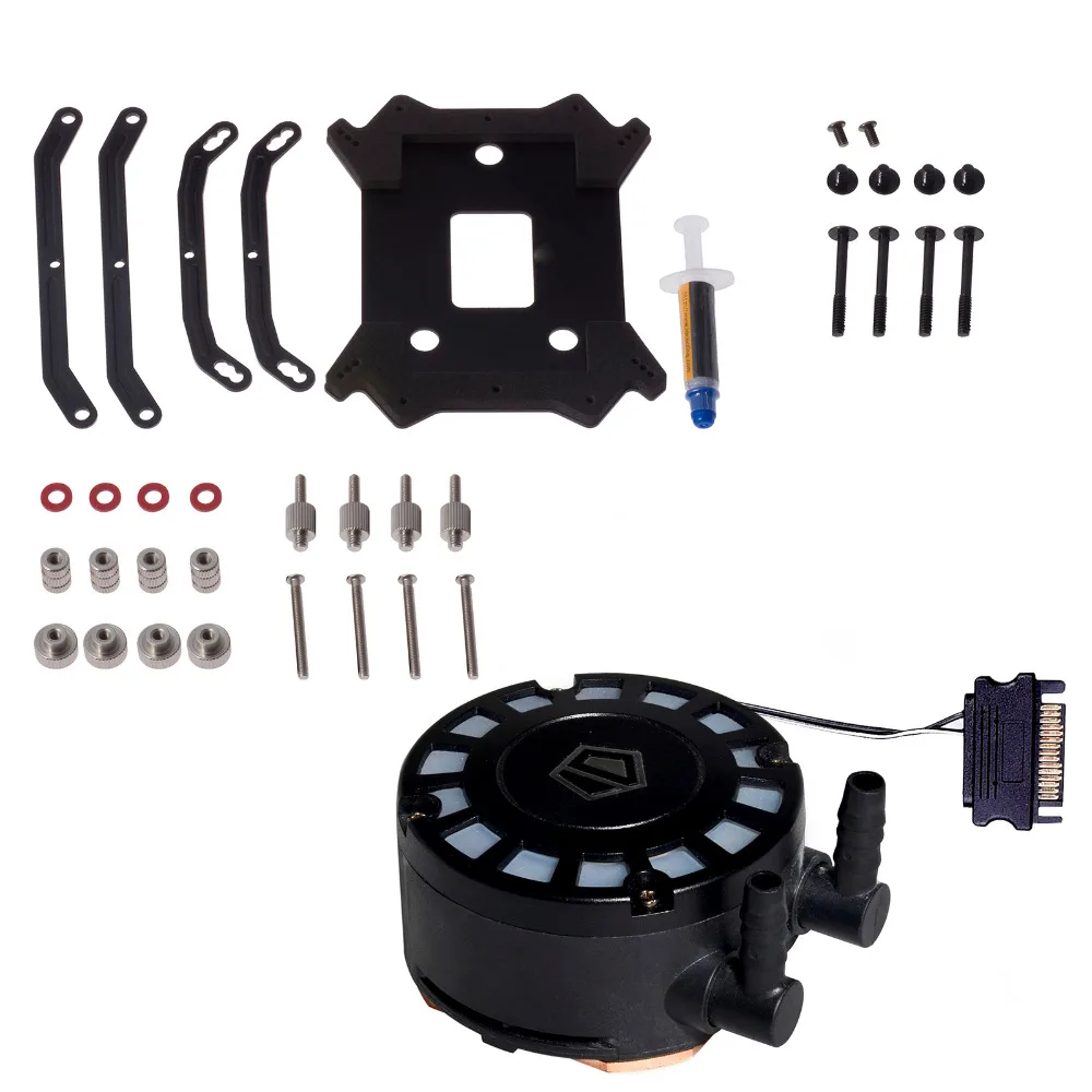 ID COOLING Water Block Set с уникальным синим светодиодным освещением Comet tail насосом