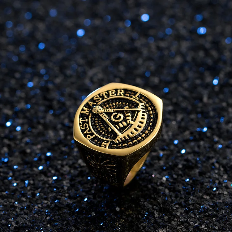 Мужское винтажное масонское кольцо ARMNVNV Ювелирное в стиле панк из нержавеющей