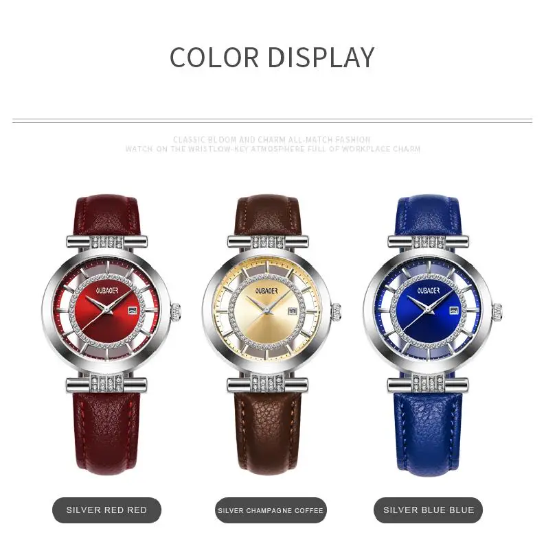 Женские часы-браслет OUBAOER роскошный бренд Montre Femme кожаный ремешок кварцевые часы модные женские часы Relogio Feminino
