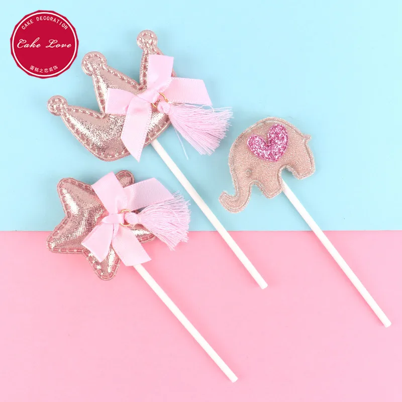 1 шт. Новый Топпер для торта в форме сердца с короной и звездой украшение на день