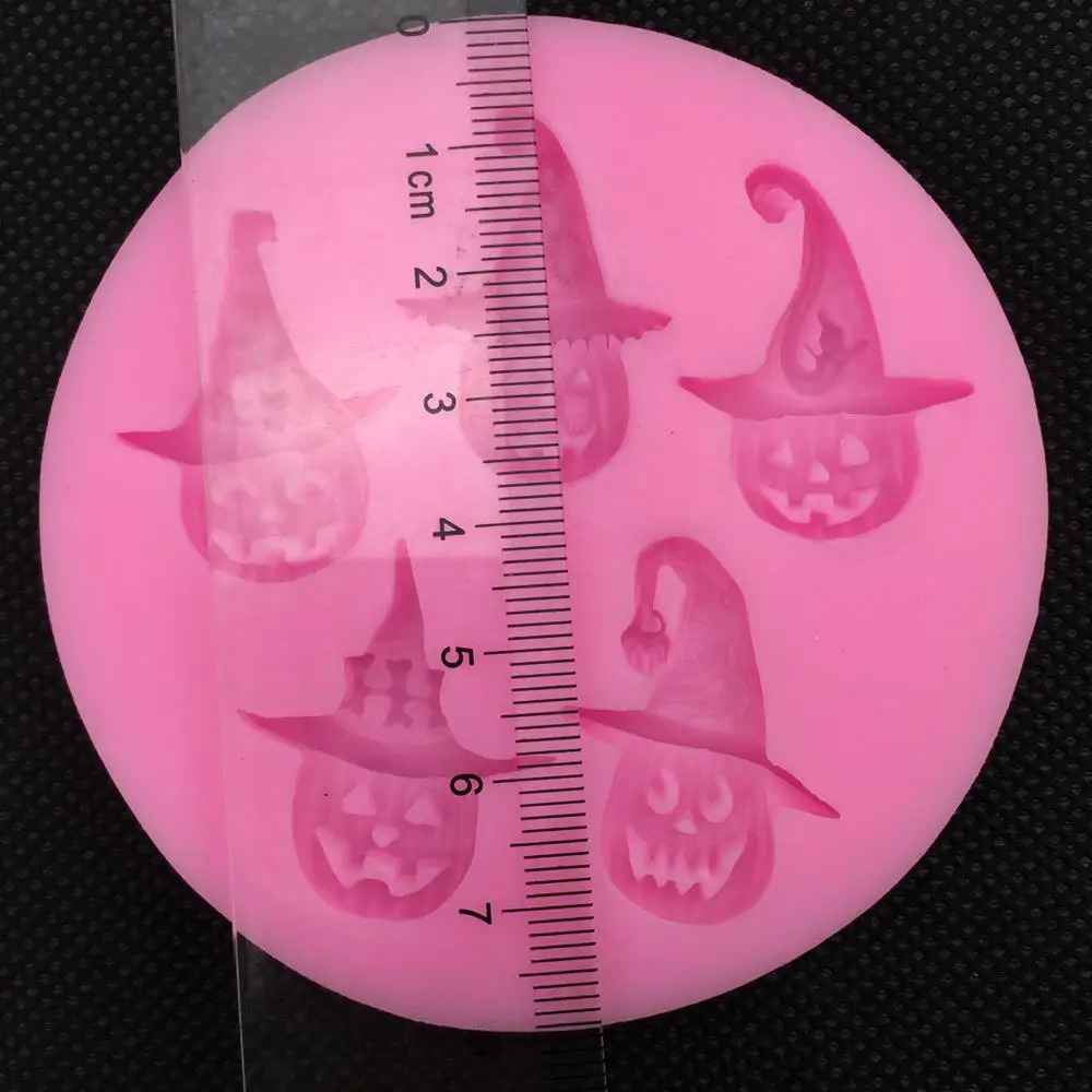 Free shipping Halloween pumpkin witch hat chocolate Party cake decorating tools DIY baking fondant silicone mold T0272 | Дом и сад