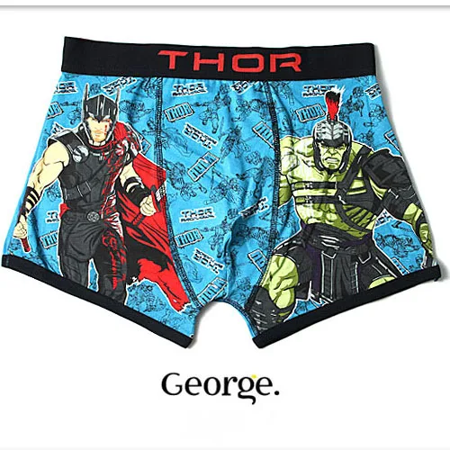 Мужское нижнее белье с героями мультфильмов, брендовые боксеры Marvel, хлопковые трусы с Бэтменом, комикс, боксеры, шорты, мужские трусы, мужские трусы - Цвет: 2018-THOR