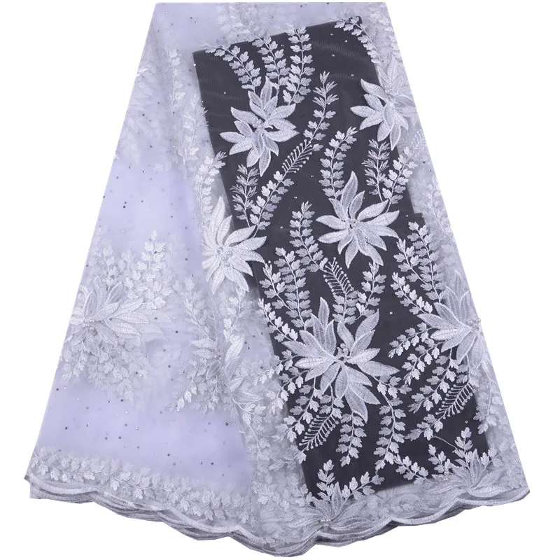 Королевский синий Африканский кружевной ткани 2019 вышитое нигерийское кружево