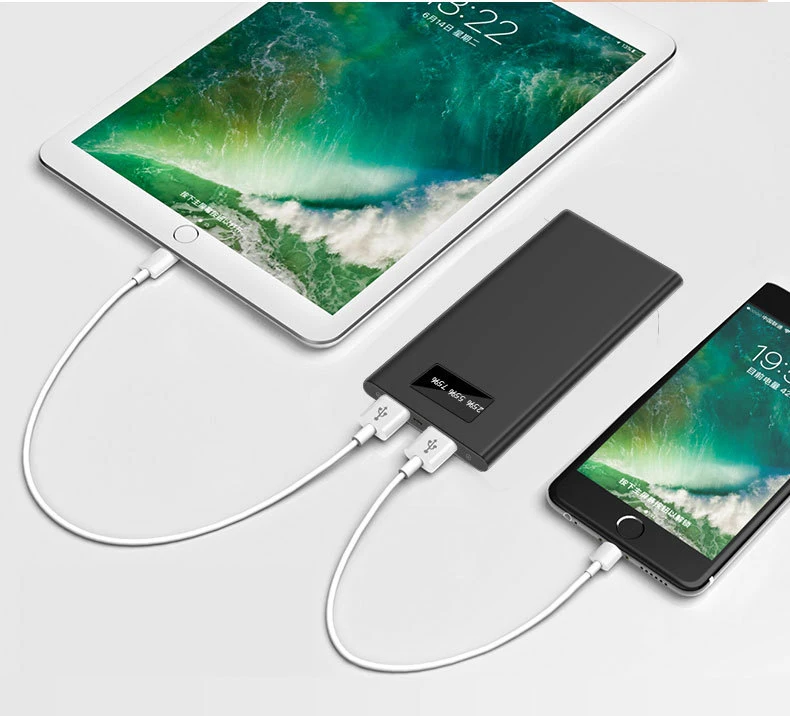 8000 мАч Внешний аккумулятор, супер тонкий внешний аккумулятор, двойной USB, зарядное устройство для мобильного телефона, портативный, быстрая зарядка, внешний аккумулятор