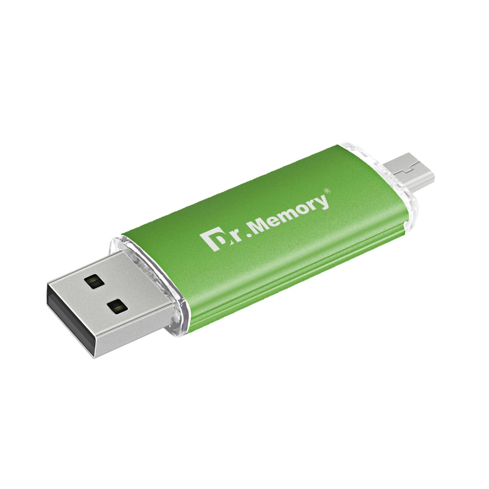 Dr. Память цвета шампанского золото OTG USB флэш-накопитель 32 Гб 64 Гб 128 ГБ 16 ГБ 8 ГБ 4 ГБ Micro USB порт для samsung USB флешка - Цвет: Green