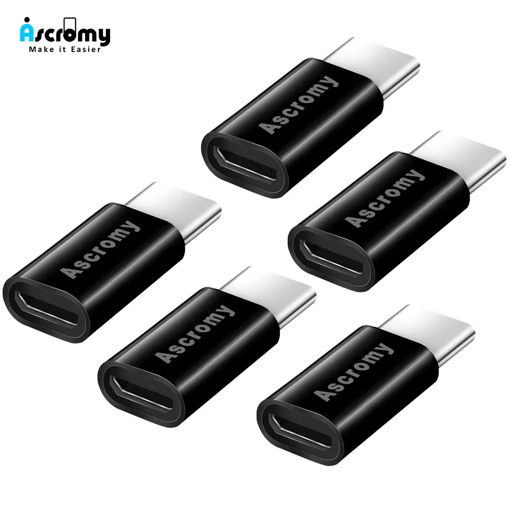 Адаптер Ascromy 5 шт./лот USB 3 1 Тип C штекер-Micro гнездо адаптер Type-C конвертер фоторазъем