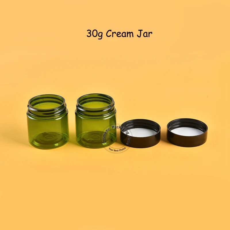 100 шт./лот оптовая продажа 30 г пластиковая банка для крема Зеленая Бутылка рук