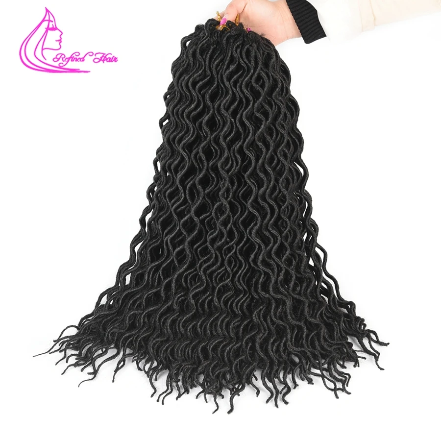 Утонченные волосы 18 inch Long Faux Locs Curly Jumbo вязание крючком косы мягкие натуральные