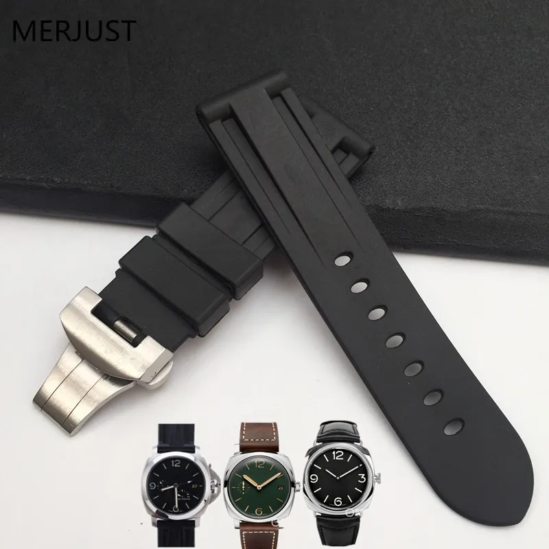 

Ремешок силиконовый для дайвинга 24 мм (с застежкой 22 мм), водонепроницаемый, с пряжкой-бабочкой для пам 111