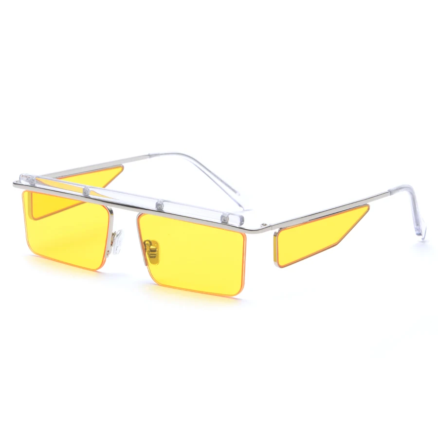Yellow lens Новинка Квадратные Солнцезащитные очки для женщин мужские брендовые дизайнерские модные унисекс модная рамка солнцезащитные очки в винтажном стиле - Цвет линз: Yellow lens