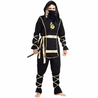 man adult black ninja costumes purim carnival party hokkaido samurai suit japanese ninja costume