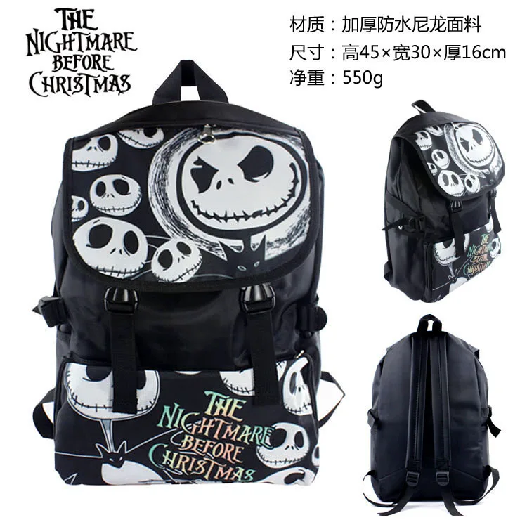 The Nightmare Before Christmas Jack Skellington Backpack School Bag Waterproof Printed Travel Laptop Double-Shoulder Bags | Багаж и сумки