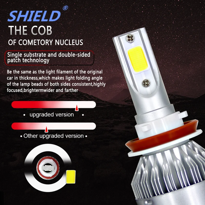 C6 Led H4 светодиодный H1 H3 H11 9005 9006 H7 H27 880 9004 h13 луч светодиодсветильник фары лампа