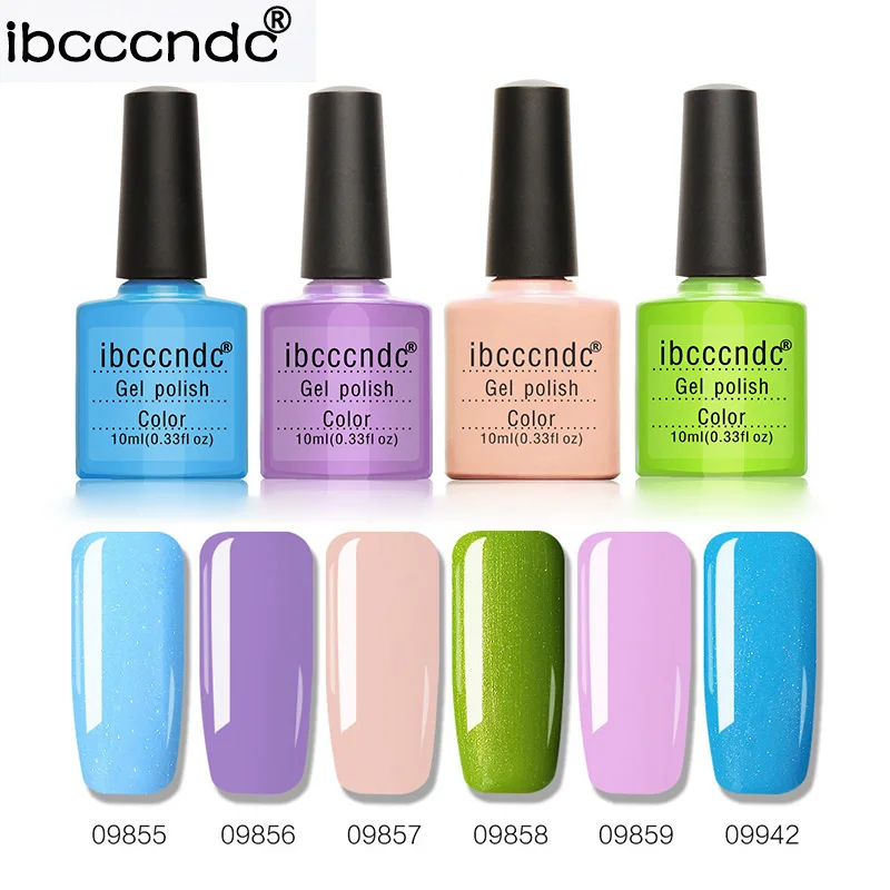 Набор гель лаков Ibcccndc для дизайна ногтей 6 шт. 10 мл|nail gel|base and top10ml gel polish |