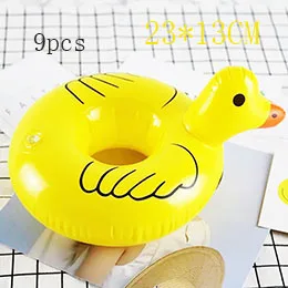 Yellow duck Единорог надувной фламинго напиток Пивной держатель летний бассейн вечерние поплавок аксессуары дети взрослые игрушки для ванной пончик плавательный кольцо - Цвет: Yellow duck