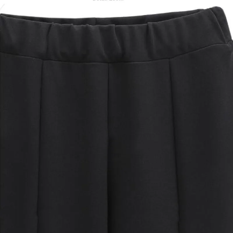 

2019 Women High Waist Flare Pants Plus Velvet Thick Plus Size L-5XL Wide Leg Pants 9/10 Female Trousers Black