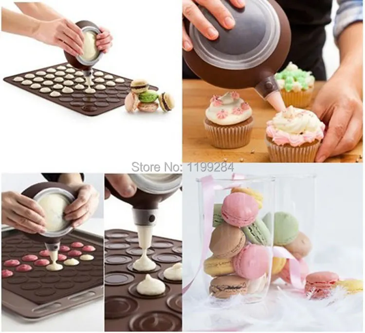 Небольшой 26*29 см 30 круглых отверстия Macarons коврики силиконовые подушечки Формочки