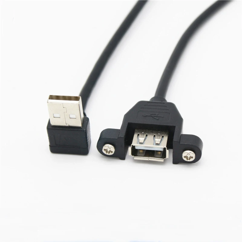 Удлинительный Кабель USB 2 0 для мужчин и женщин с винтовой панелью креплением на 90