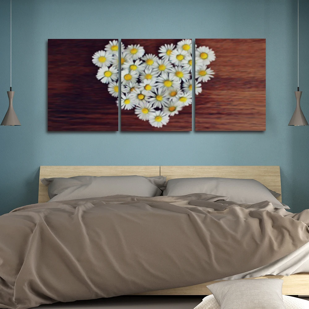 Laeacco Холстовое живопись Каллиграфия 3 панели Цветок Постеры и Печати Настенное Изображение для Украшения Дома Гостиная.