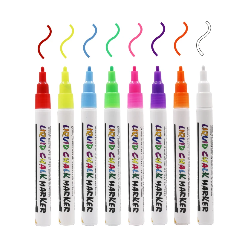 Жидкий Мел маркер 3 мм Флуоресцентный неоновый для Светодиодный доски письма
