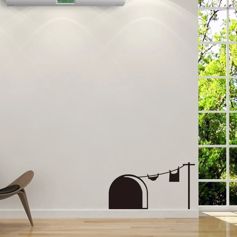 Съемная виниловая наклейка с отверстием для мыши Декор водонепроницаемая