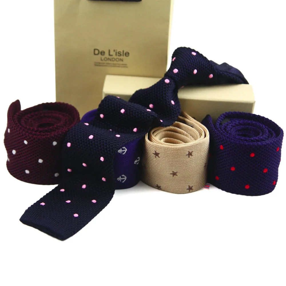 Дизайнерский Модный высококачественный Вязаный Галстук из натурального шелка