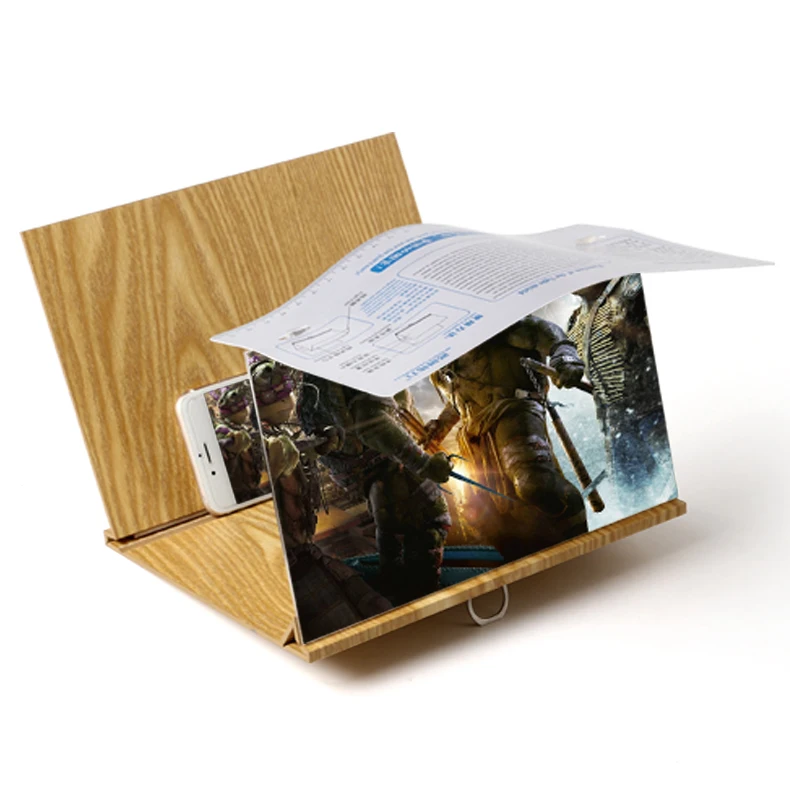 Новинка 12 дюймовый мобильный телефон 3D HD видео усилитель складная увеличенная