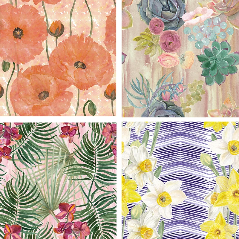 

100% polyester stretch fabric 3D Digital printing fashion Floral print thin fabric for dress diy Clothes Shirt patchwork fabric