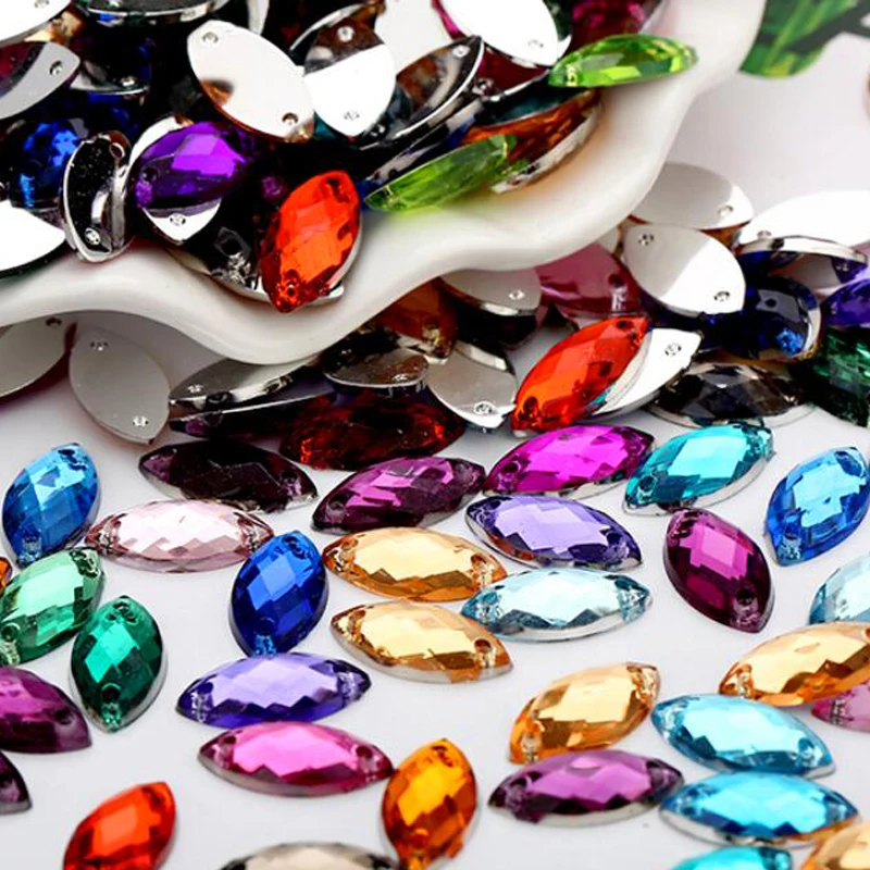 Смешанные размеры форма и цвета случайные конские глаза капли воды акриловые