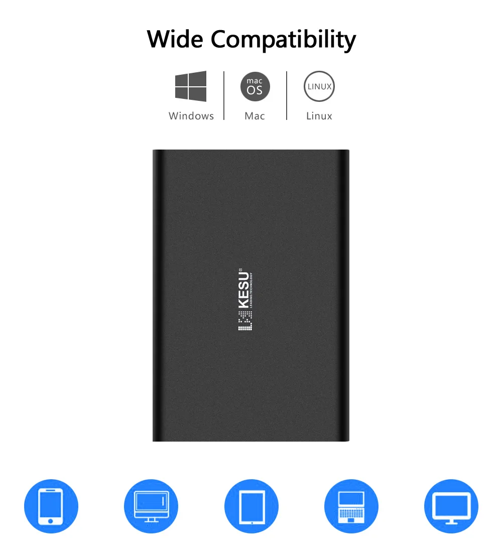 Портативный внешний жесткий диск KESU 2,5, USB3.0, 500 Гб, 750 Гб, 320 ГБ, 250 ГБ, 160 Гб, 120 ГБ, внешний жесткий диск HD Externo forMac/PC