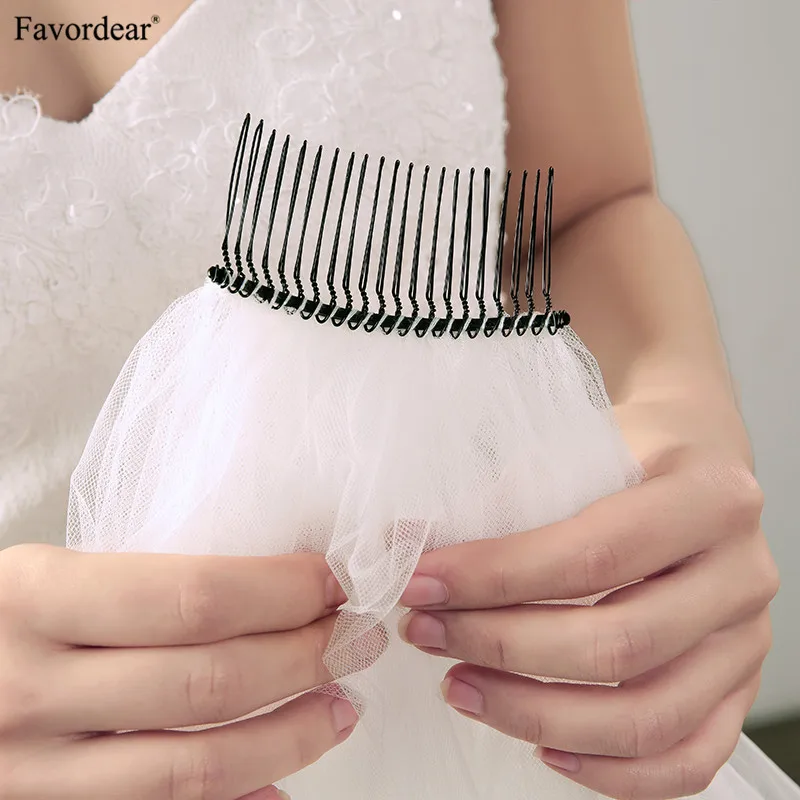 Favordear Velos De Novia 2 яруса пенал цвета слоновой кости Длинная свадебная вуаль для