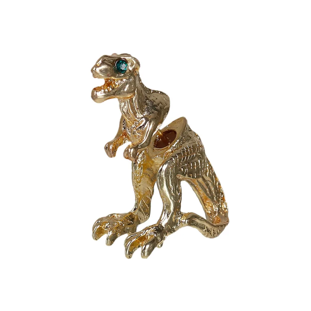 Дорин коробка 3D Двусторонняя столб уха Стад Серьги золотистого цвета с рисунком