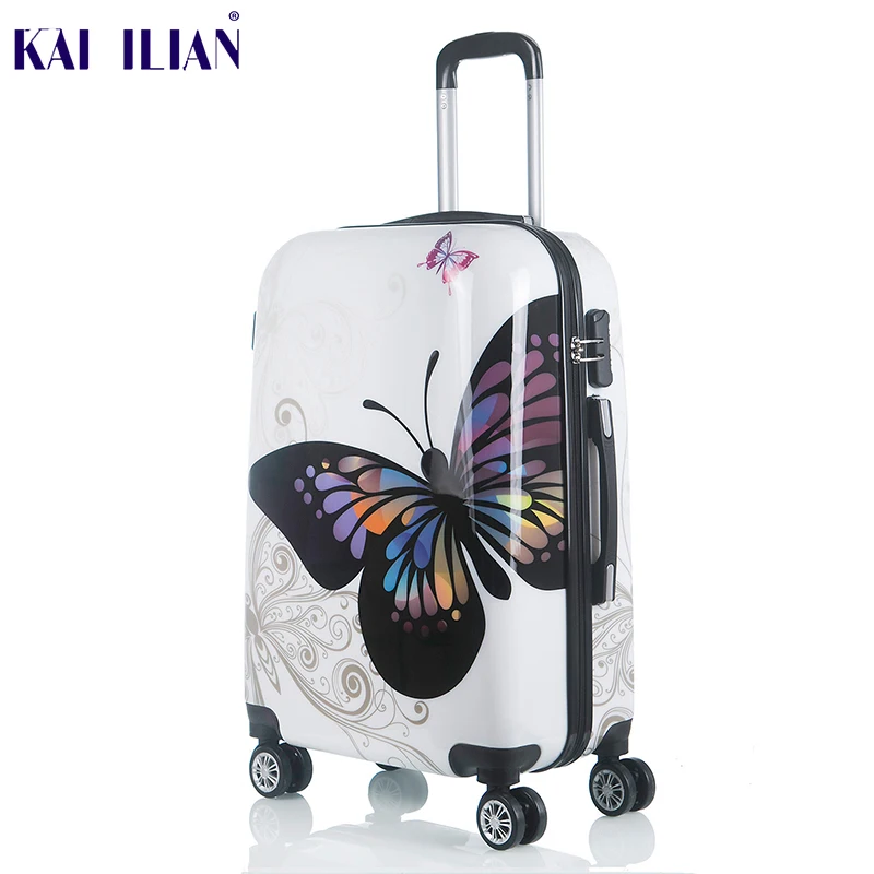 20 24 inch Cute Cartoon Student Rolling Luggage Spinner Children Trolley Suitcase Wheels Kids Carry On Travel Bag Hardside Trunk