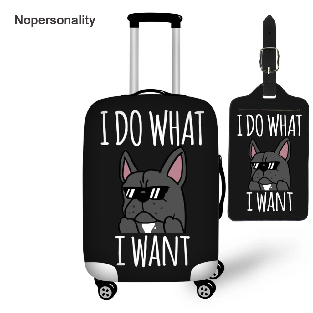 Защитный чехол Nopersonality для чемодана с французским бульдогом эластичный 18-30