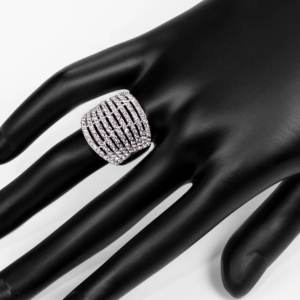 Neoglory Австрия перстень роскошный геометрический дизайн медный изысканный модный