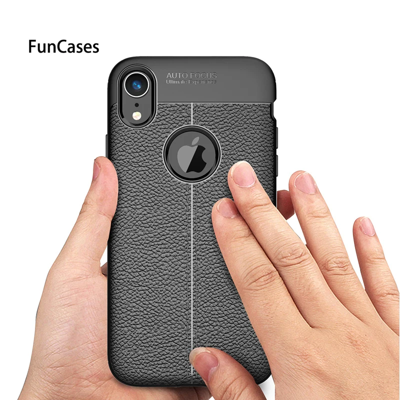 For iPhone XS Case XR Cover Original Lichee Pattern Shock Proof Soft TPU Phone Cases Apple Max Back Covers | Мобильные телефоны и