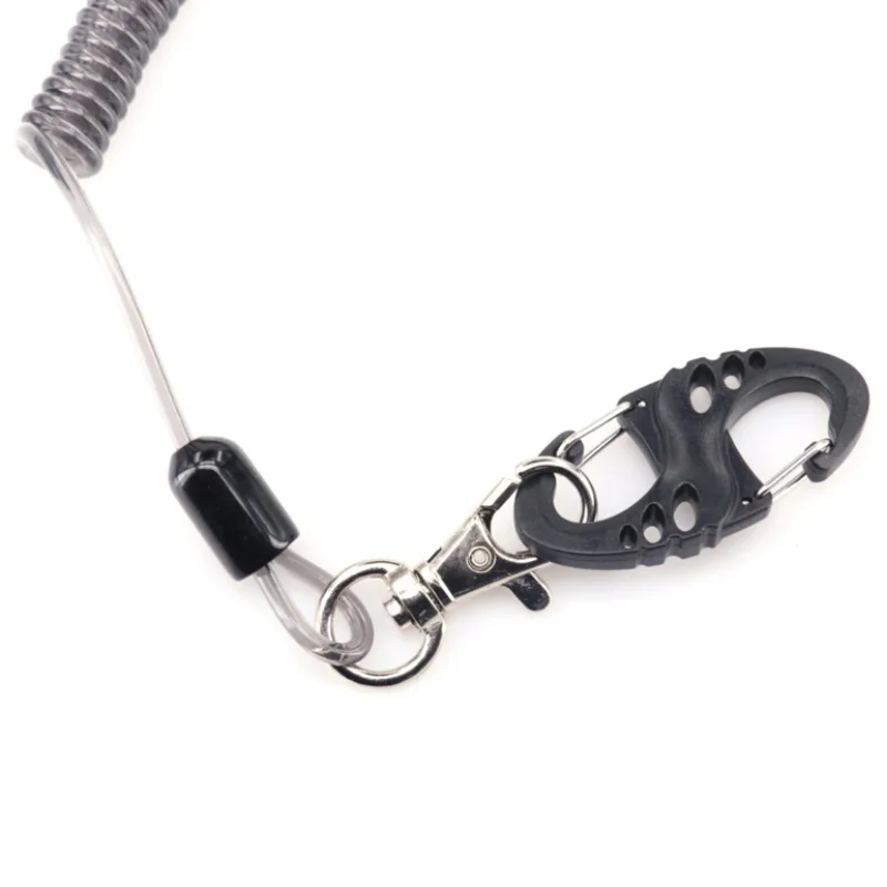 Fishing Security Rope Coiled Safety Wire Steel Inside Attached with Drop Tackle Tool | Спорт и развлечения