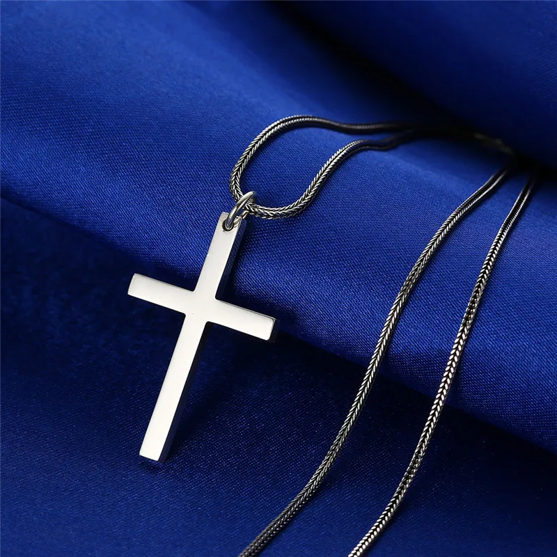 Мужской и женский кулон в виде Креста V.YA однотонный серебряный крест из серебра