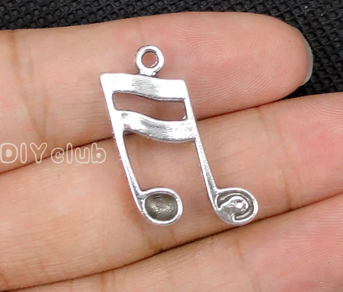 20pcs Music Note Charm подвеска античное тибетское серебро/бронза 26x17мм|charm pendant|music note
