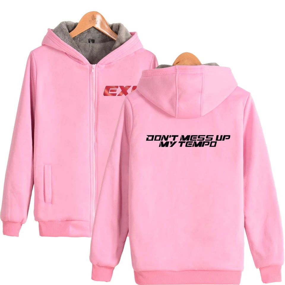 EXO Simple Print Zipper Hoodies Parkas Keep Warm Casual Women/Men Fashion 2018 New Arrival Winter | Мужская одежда