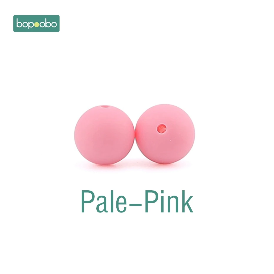Pale Pink Bopoobo Baby уход, прорезыватель конфеты Цвета 12 мм 50 шт. силиконовые бусины сенсорная игрушка для прорезывания зубов DIY, ювелирные изделия, аксессуары, малоенькая прогулочная коляска Прорезыватель для зубов - Цвет: Pale Pink
