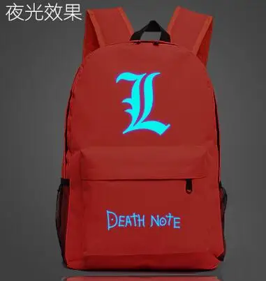 Высокое качество Lumious Death Note Рюкзак для мальчиков и девочек школьные сумки для подростков Оксфорд рюкзаки супер качество - Цвет: B