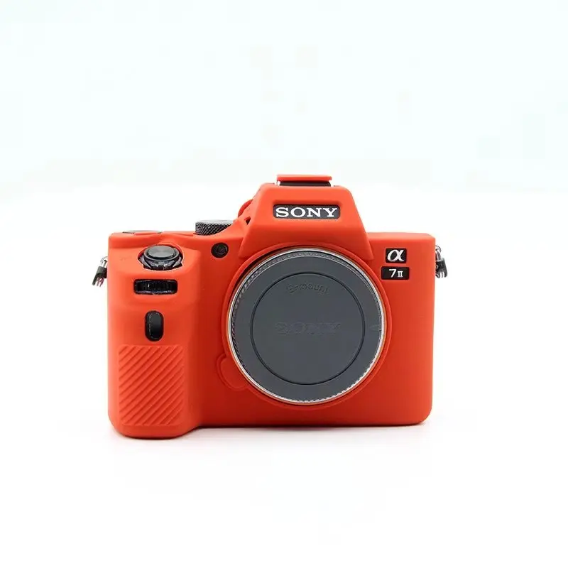 red Силиконовая Резина Камера тела защитный чехол сумка чехол для Sony A7 II A7II ILCE-7M2 A7R Mark 2 A7MII/A7RII/A7SII Камера - Цвет: red