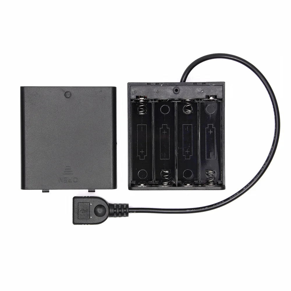 4 шт. Крышка батарейного отсека AA с переключателем и usb-разъемом для USB 5 В