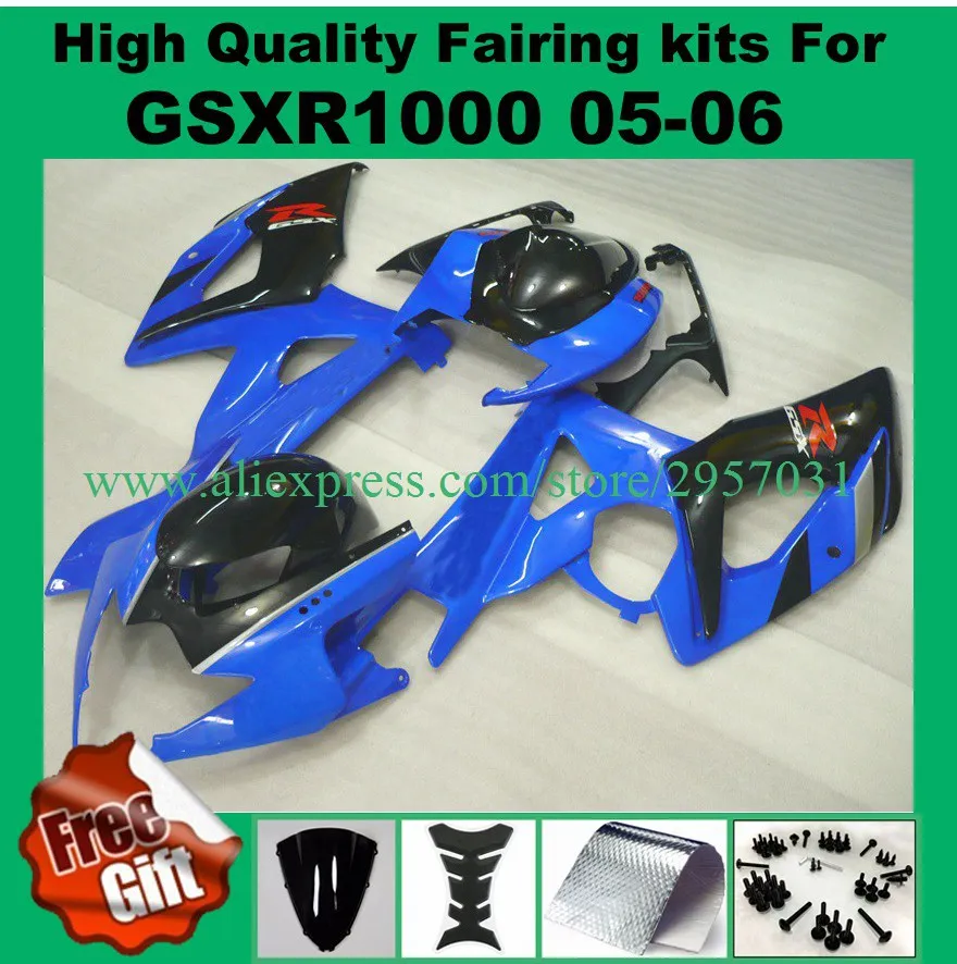

9Gifts, Injection fairings fit for GSXR1000 05 06 GSX-R1000 2005 2006 SUZUKI K5 K6 ABS fairing kits Blue black #25U89
