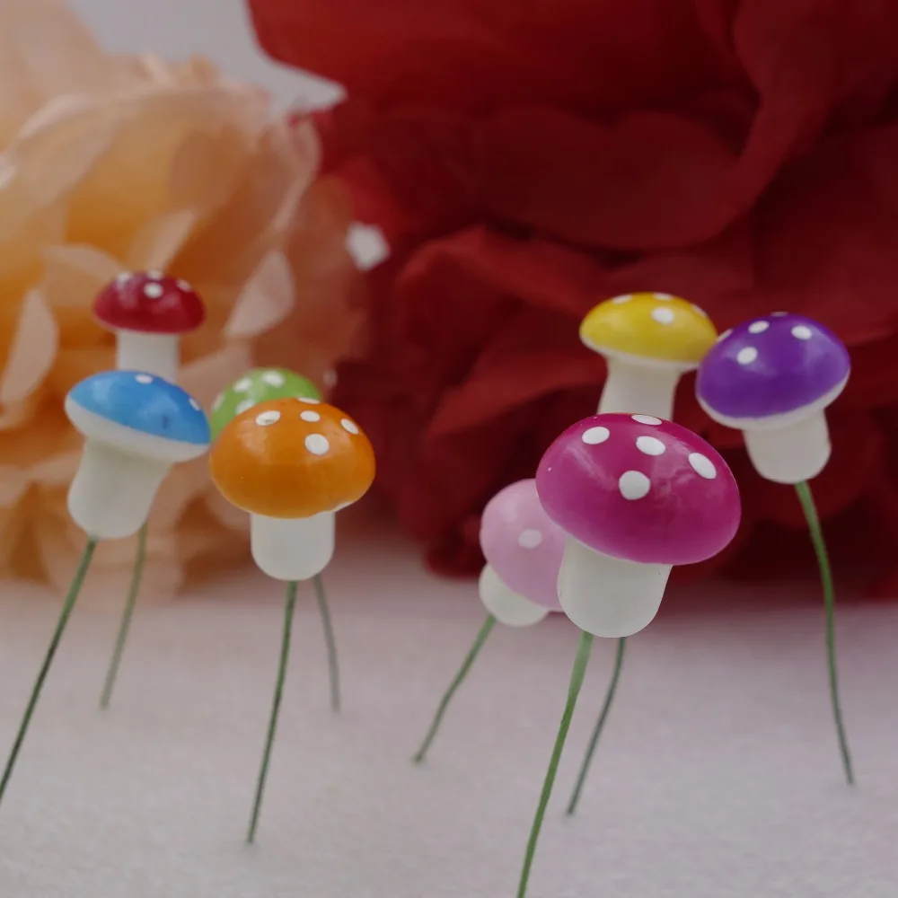100 шт Мини милый пенопласт грибок на палочке цветочный горшок сувениры Фея