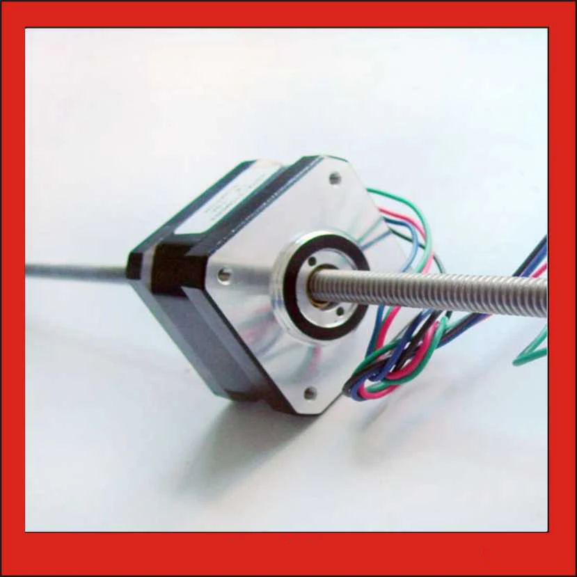 

4-lead 1.8 degree NEMA 17 Frame 42mm Linear Stepper Motor with High Accuracy 130mm Length of Axle T6.35 Lead Screw Stepper